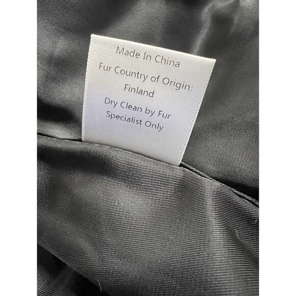 Linda Richards Genuine Fox Fur Leather Moto Jacket Zipper Coat Womens Size S - Picture 6 of 10